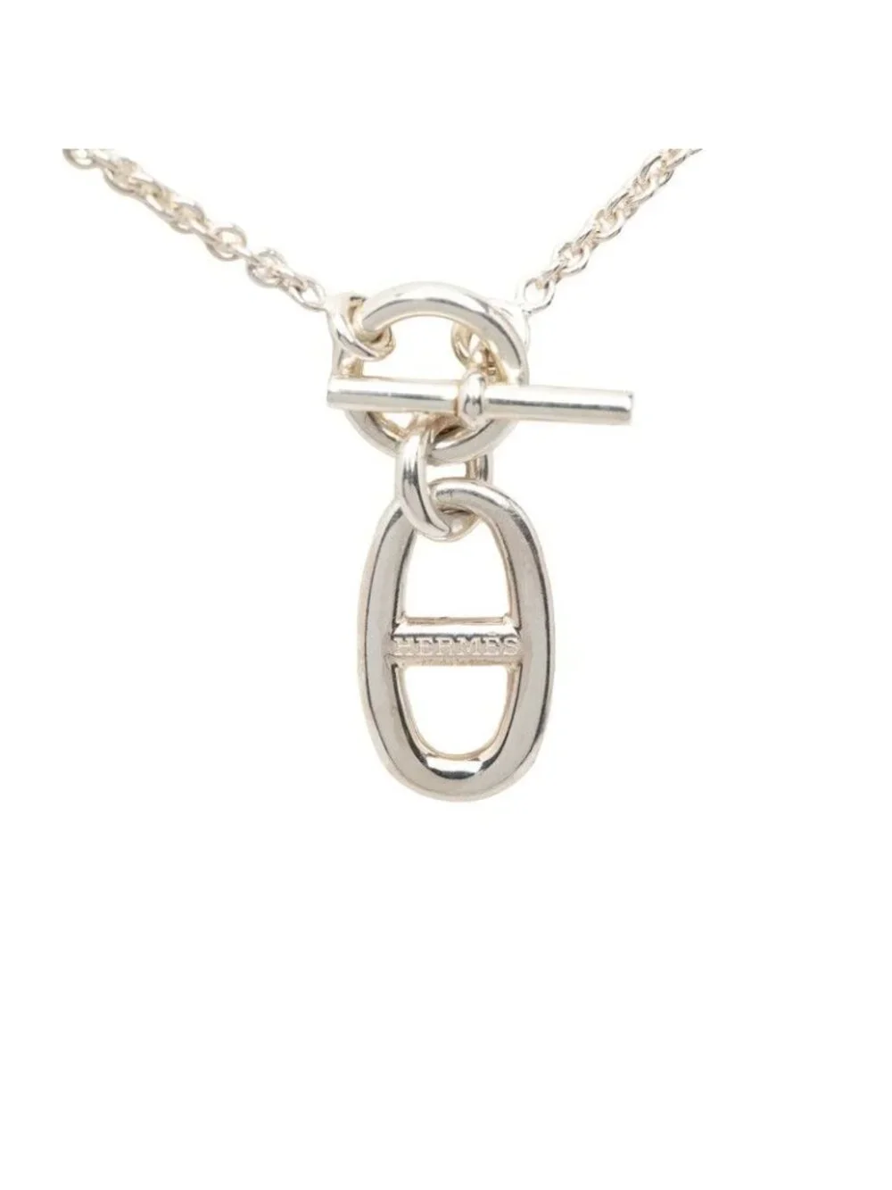 Hermes Chaine D'ancre Amulet Pendant Necklace Silver - Picture 2 of 4